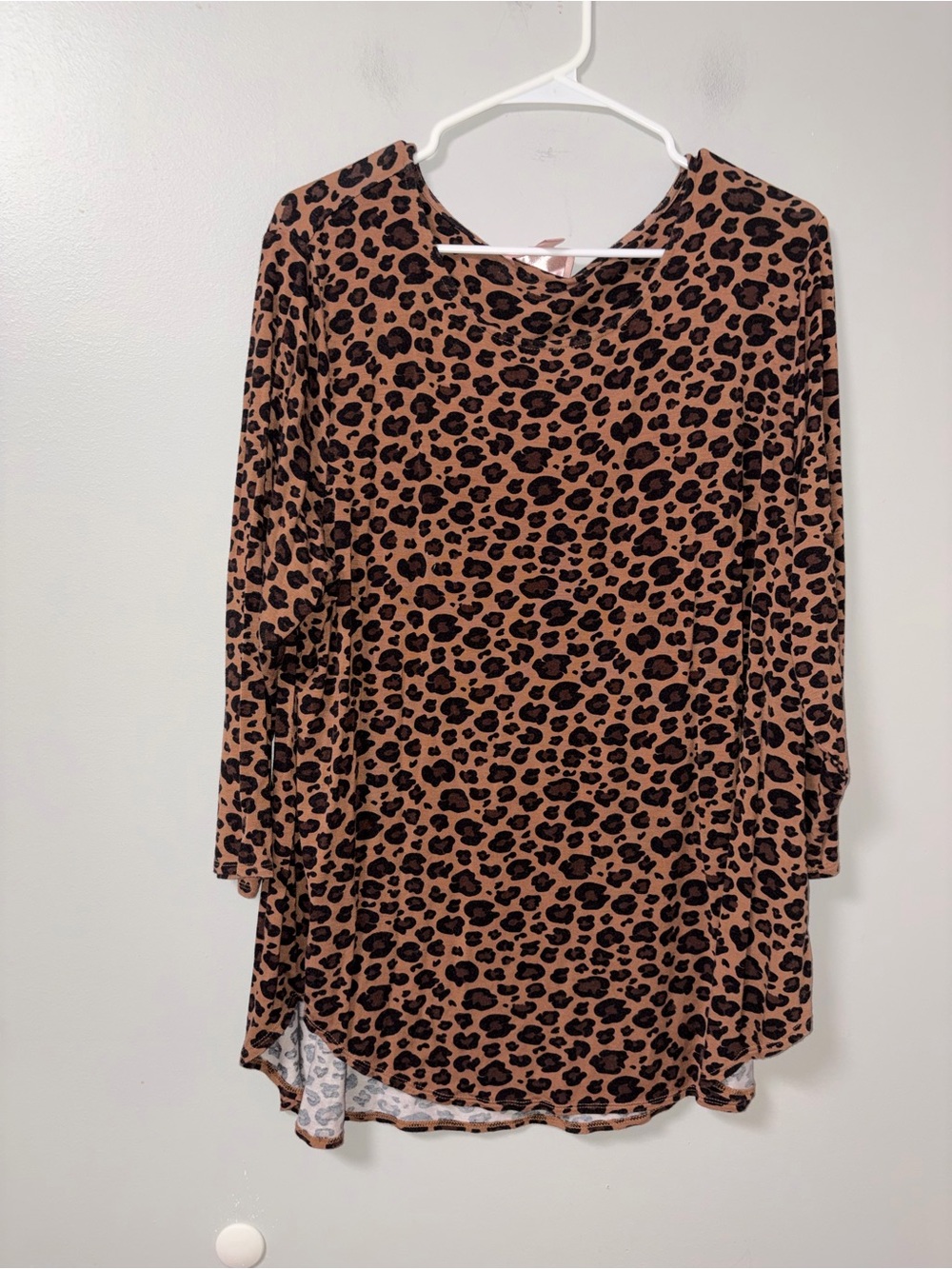 Philosophy Brown & Black 3/4 Sleeve Leopard Top Rayon Flowy Soft 3X Fits Like 1X